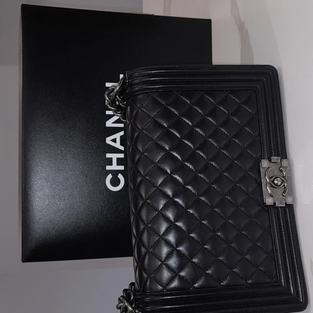 Authentic Chanel Boy Bag Crossbody in Black